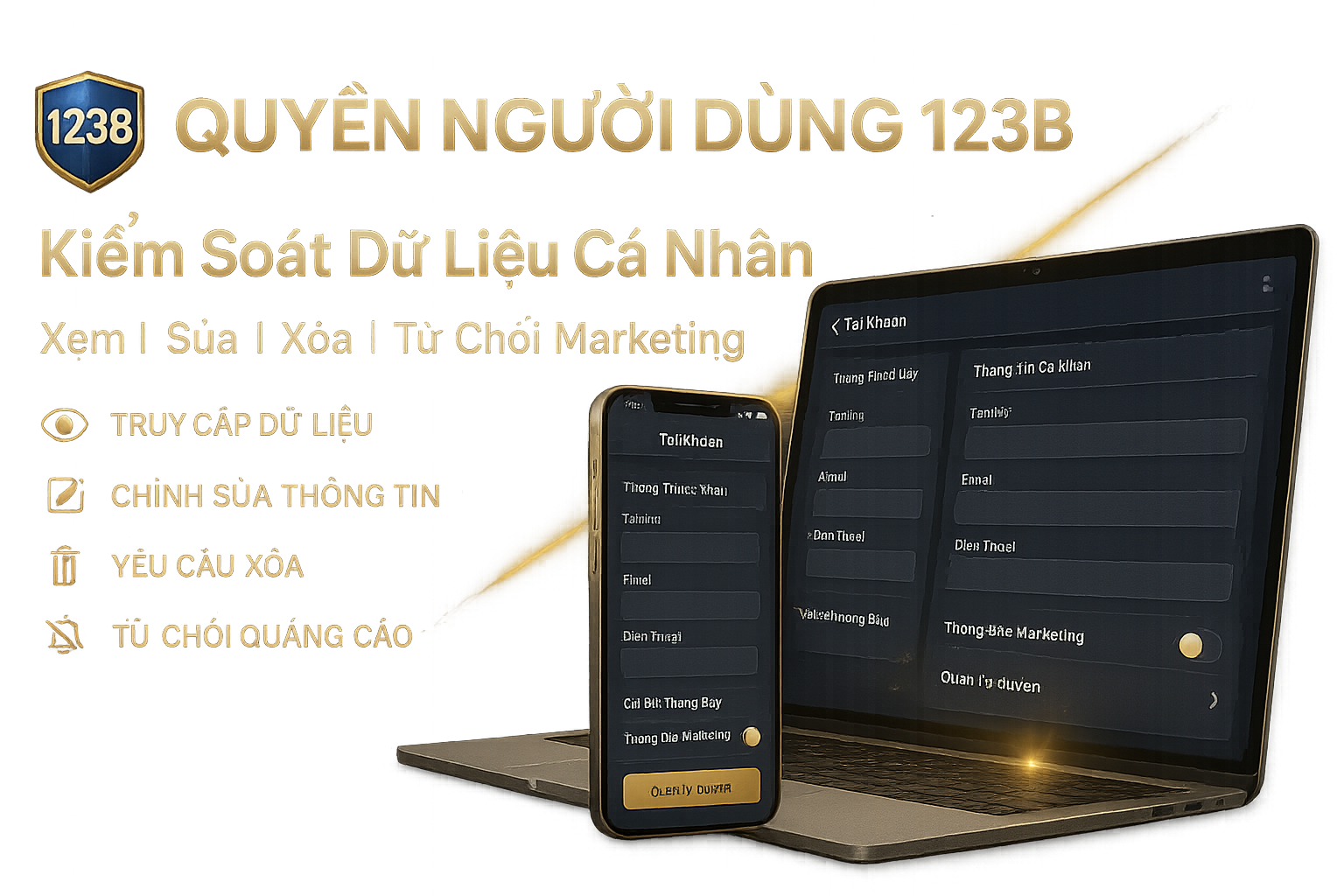 Chính sách bảo mật 123B – quyền của người chơi với thông tin cá nhân